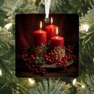 Metálico Navidades arreglo de velas adorno de vacaciones