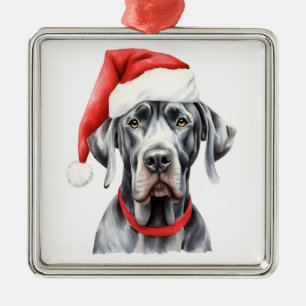 Metálico Navidades de acuarela gran adorno de danés