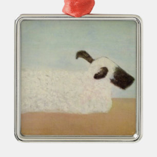 Metálico Ovejas (por Milton Avery) Adorno Cerámico