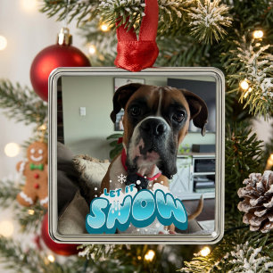 Metálico PERSONALIZA FOTO DE MASCOTA DE NAVIDAD Adorno
