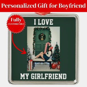 Metálico Regalo de adorno de foto de mi novia para novio