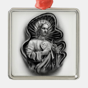 Metálico San Jude, adorno católico de santo jude, cristiano