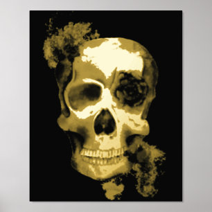 Metalizada Calavera gótica en impresión de Relieve metalizado