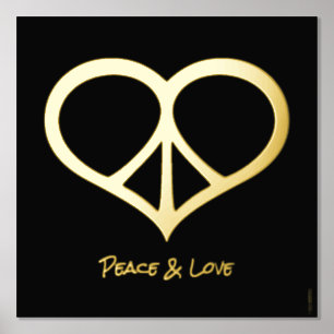 Metalizada Impresión de Relieve metalizado de paz y amor