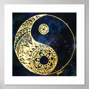 Metalizada Impresión de Relieve metalizado dorado de Yin Yang