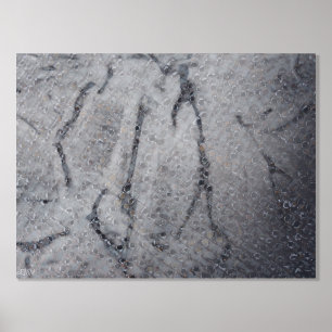 Metalizada Impresión de Relieve metalizado plateado botánico 