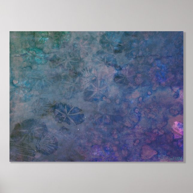 Metalizada Impresión de Relieves metalizados plateados Ocean  (Anverso)