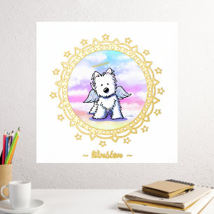 Metalizada Impresión del Relieve metalizado Westie Angel del
