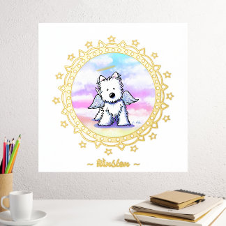 Metalizada Impresión del Relieve metalizado Westie Angel del