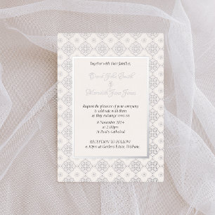 Metalizado Invitación formal a la boda complicada con Relieve