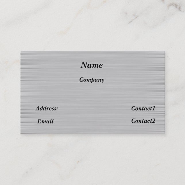 metalizado juego de tarjetas de visita (Anverso)