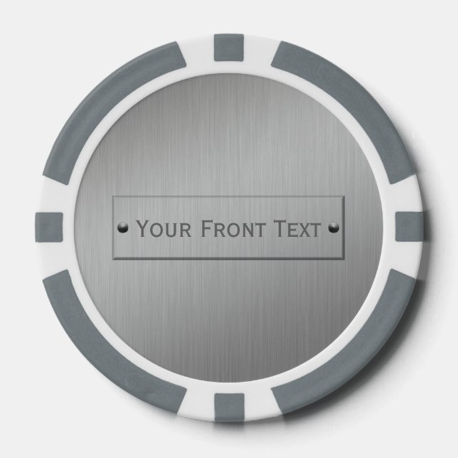 Metalizado Look personalizado fichas de póker (Anverso)