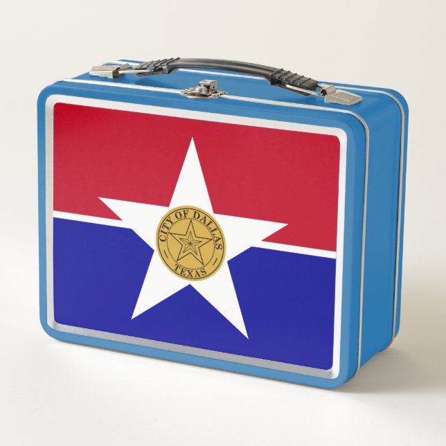 Metalizado Lunchbox inoxidable - bandera de Dallas (Anverso)