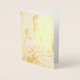 Metalizado Madonna con tarjeta de saludo de Relieve metalizad