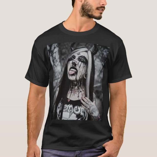 Metalizado negro 2 camiseta masculina (Anverso)