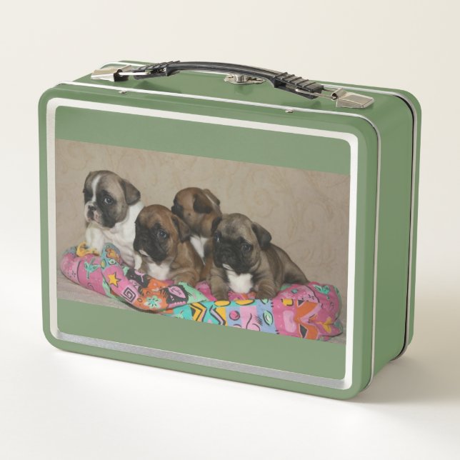 Metall Brotdose französische Bulldoggen  (Reverso)