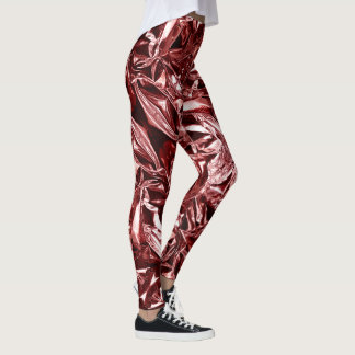 Metallic Abstract 101 Deep Pink Leggings