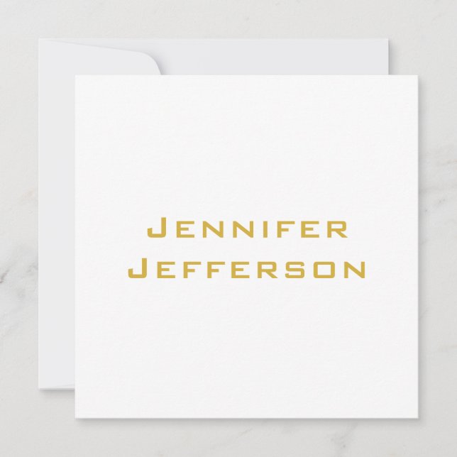 Metallic Gold & White Professional Modern Card (Anverso)