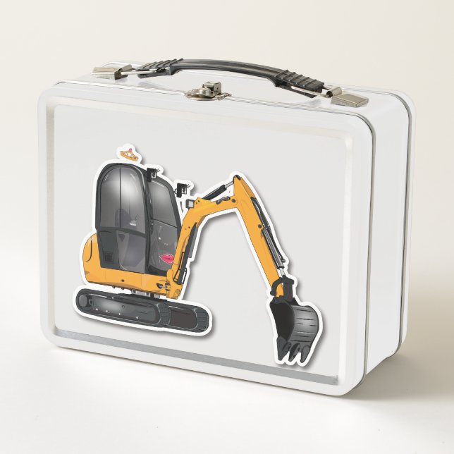 Metallische Lunchbox mit Bagger-Grafik (Anverso)