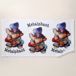 Metalphant con la toalla de playa de la guitarra -