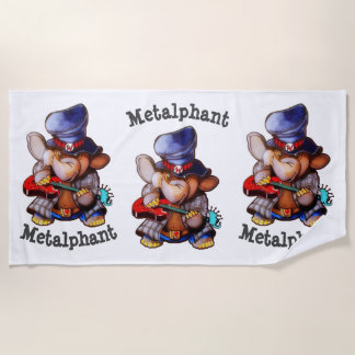 Metalphant con la toalla de playa de la guitarra -