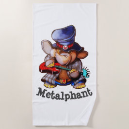 Metalphant con la toalla de playa de la guitarra -