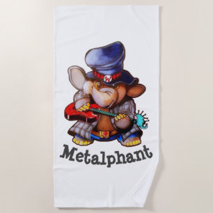 Metalphant con la toalla de playa de la guitarra -