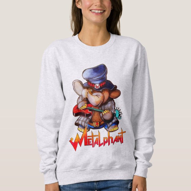 Metalphant con sudadera de guitarra femenina (Anverso)