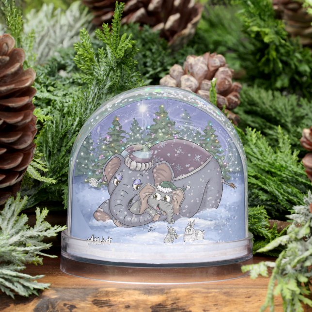 Metalphant Wilbur & Mom Snow Globe (Invierno)