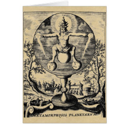 Metamorfosis de metales en tarjeta de alquimia