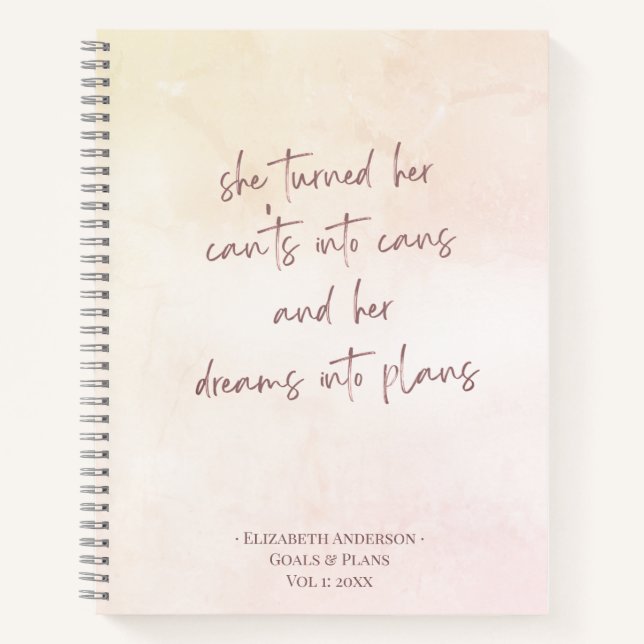 Metas y Planes Nombre Diario Cuaderno (Anverso)