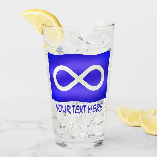Metis Flag Glasses Metis Art Glass Personalize (Anverso (hielo))