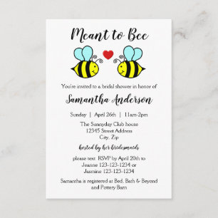 Meto to to Bee - Invitación a la ducha nupcial 3x5