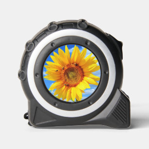 Métrica Medición de la cinta de girasol amarillo y abeja