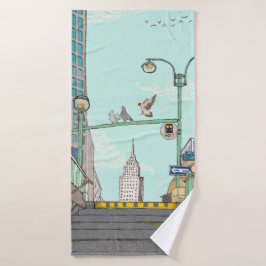 Metro Stop Manhattan NYC Whimsical Ilustracion