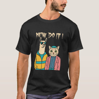 ¡Mew! Camiseta de Llama y gato de Guay