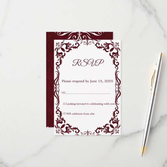 Mexican Papel Picado Wedding RSVP Card (Anverso/Reverso In Situ)