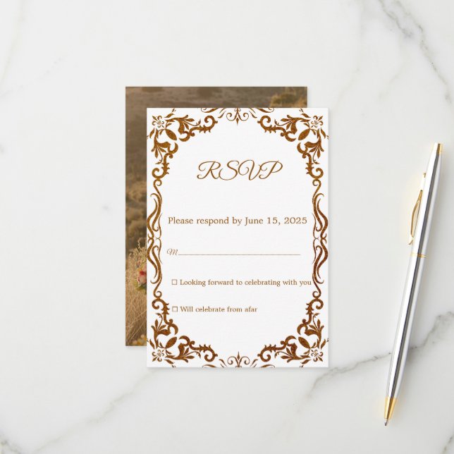 Mexican Papel Picado Wedding RSVP Card (Anverso/Reverso In Situ)