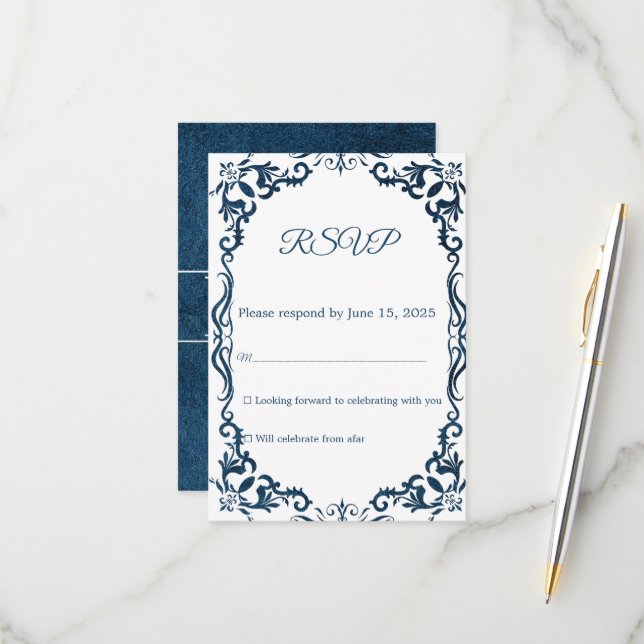 Mexican Papel Picado Wedding RSVP Card (Anverso/Reverso In Situ)