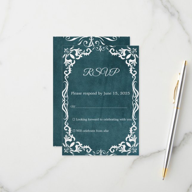 Mexican Papel Picado Wedding RSVP Card (Anverso/Reverso In Situ)
