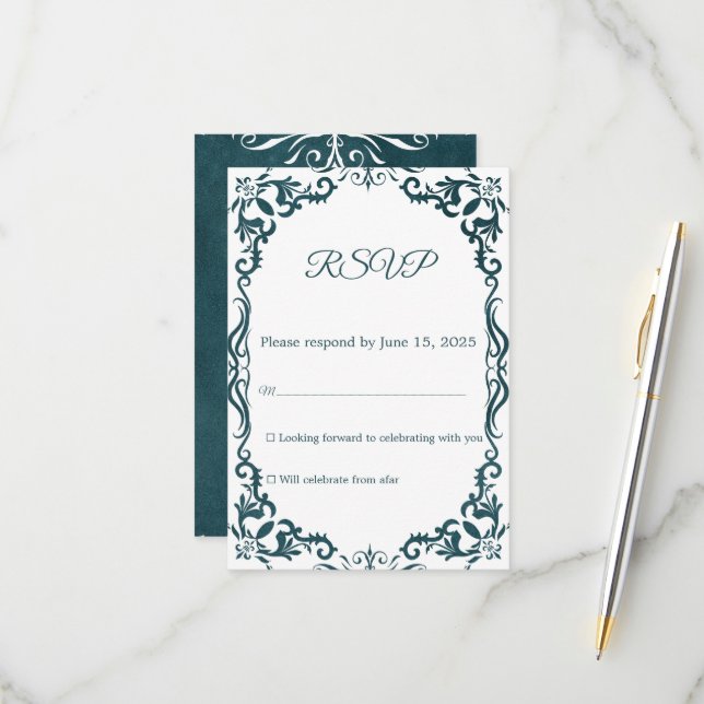 Mexican Papel Picado Wedding RSVP Card (Anverso/Reverso In Situ)