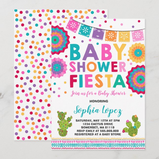 Mexicano Baby Shower de la invitación de Baby (Anverso / Reverso)