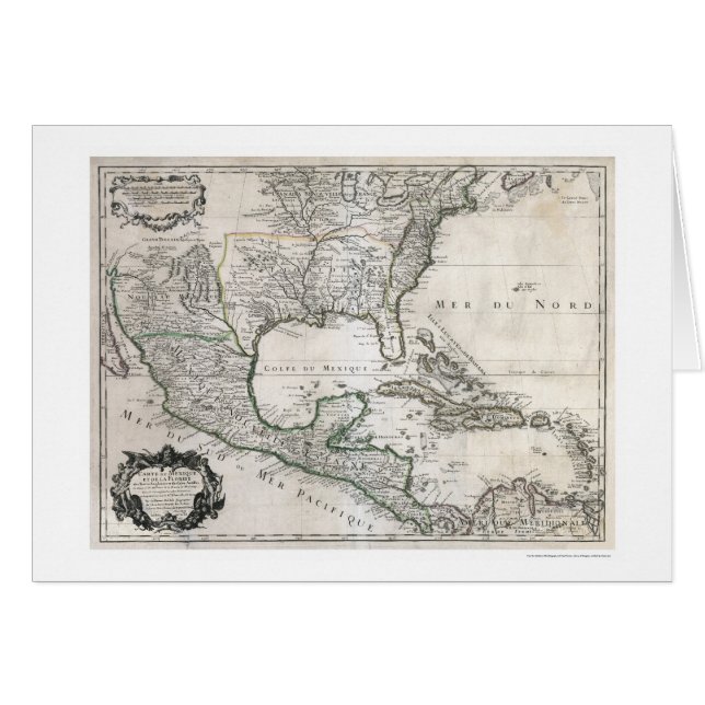 México Cuba la Florida y mapa 1703 de América (Anverso (Horizontal))
