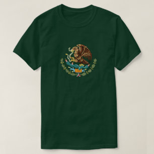 México Escudo de armas hombres camiseta verde