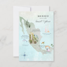México | Mapa Itinerario de Boda de Destino