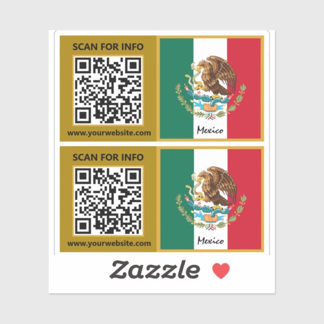México Modernos Pegatinas de código QR, bandera me (Hoja)