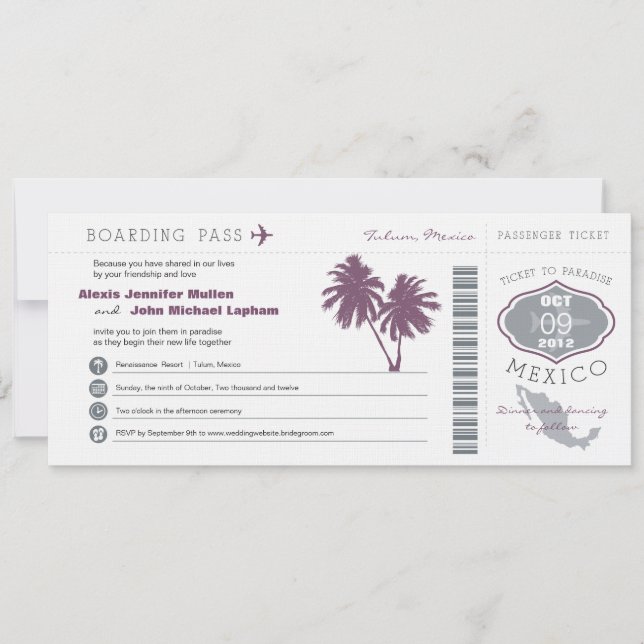 México que sube a la invitación de PassWedding (Anverso)