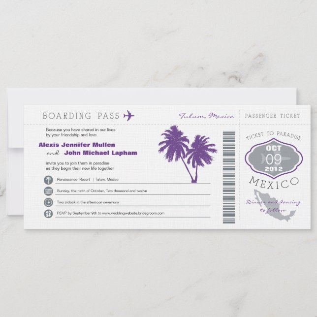 México que sube a la invitación de PassWedding (Anverso)