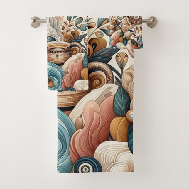 Mezcla bohemia de flores verde azuladas, magenta y (In situ)