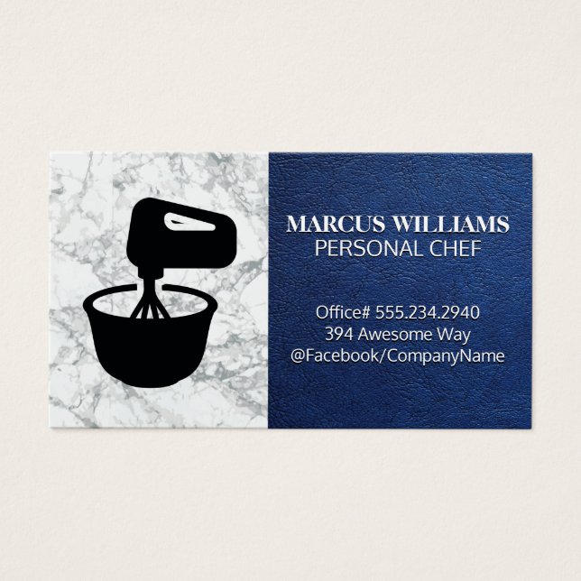 Mezcla Bowl | Mármol de cuero azul (Frente)